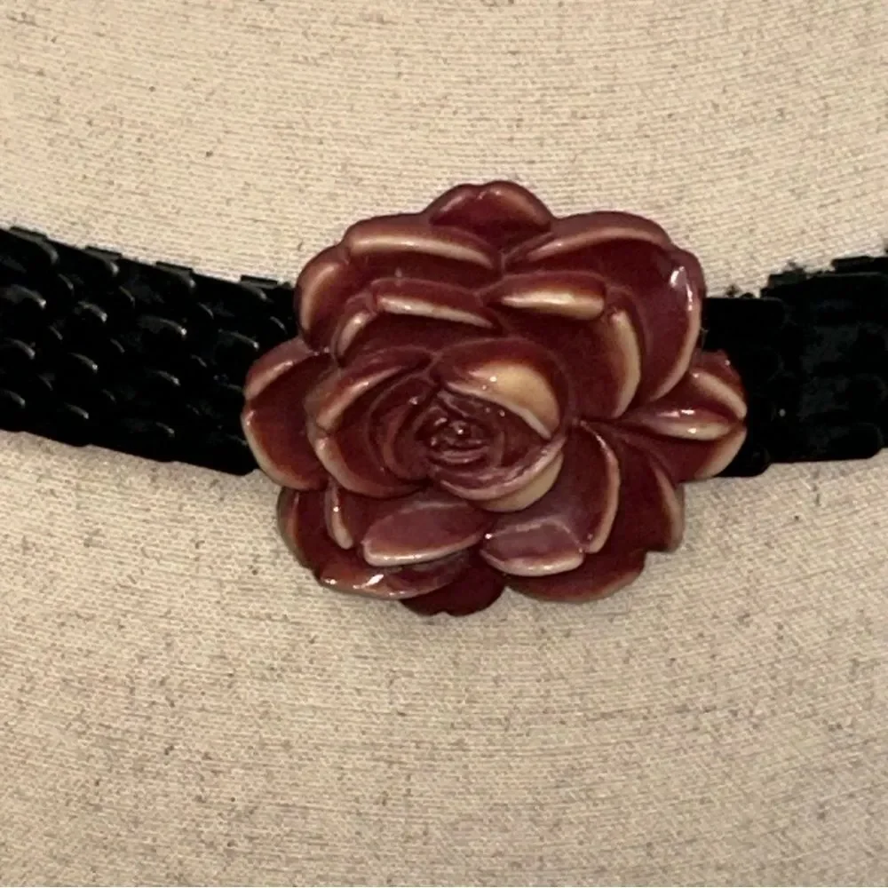 Festival Metal Mermaid Accordian Flower Hook Statement Belt